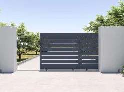 Portão de correr alumínio perfurado C374 x A165 cm antracite PRIMO