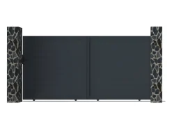 Portão de correr em alumínio antracite C350 x A173 cm - NAZARIO