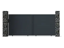 Portão de correr em alumínio antracite C350 x A158 cm - NAZARIO