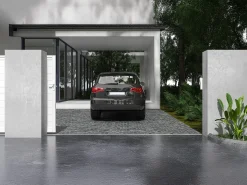 Portão de correr em alumínio C374 x A180 cm branco NAZARIO