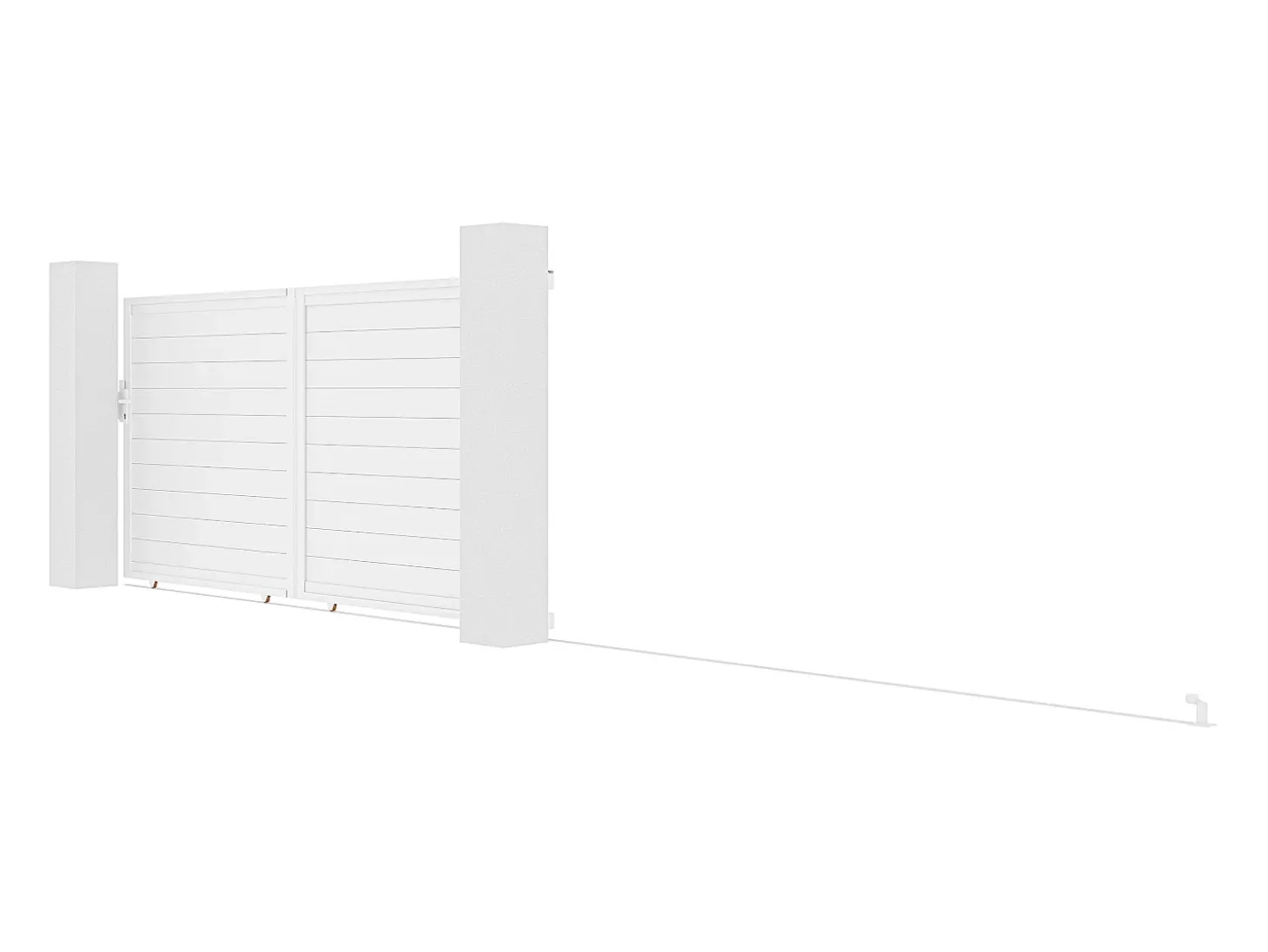Portão de correr em alumínio C374 x A180 cm branco NAZARIO
