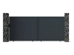 Portão de correr em alumínio antracite C392 x A173 cm - NAZARIO