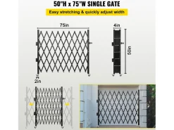 Portão de Segurança Dobrável Simples SucceBuy 190,5 Cm L x 122 Cm A, Portão Tipo Tesoura