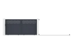 Portão deslizante de alumínio semi-sólido com motivos L350 x A180 cm - antracite - BAZIO