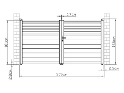Portão elétrico batente alumínio persiana C305 x A166 cm antracite VIAZO
