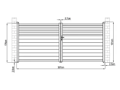 Portão elétrico de batente alumínio estilo persiana C397 x A181 cm antracite - VIAZO