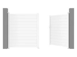 Portão elétrico de batente alumínio C305 x A181 cm branco NAZARIO