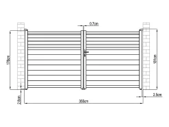Portão elétrico de batente alumínio estilo persiana C355 x A181 cm antracite - VIAZO