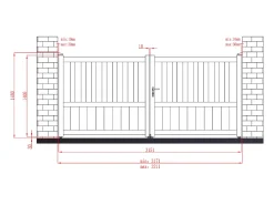 Portão elétrico de batente alumínio perfurado C331 x A148 cm antracite TARNOS II