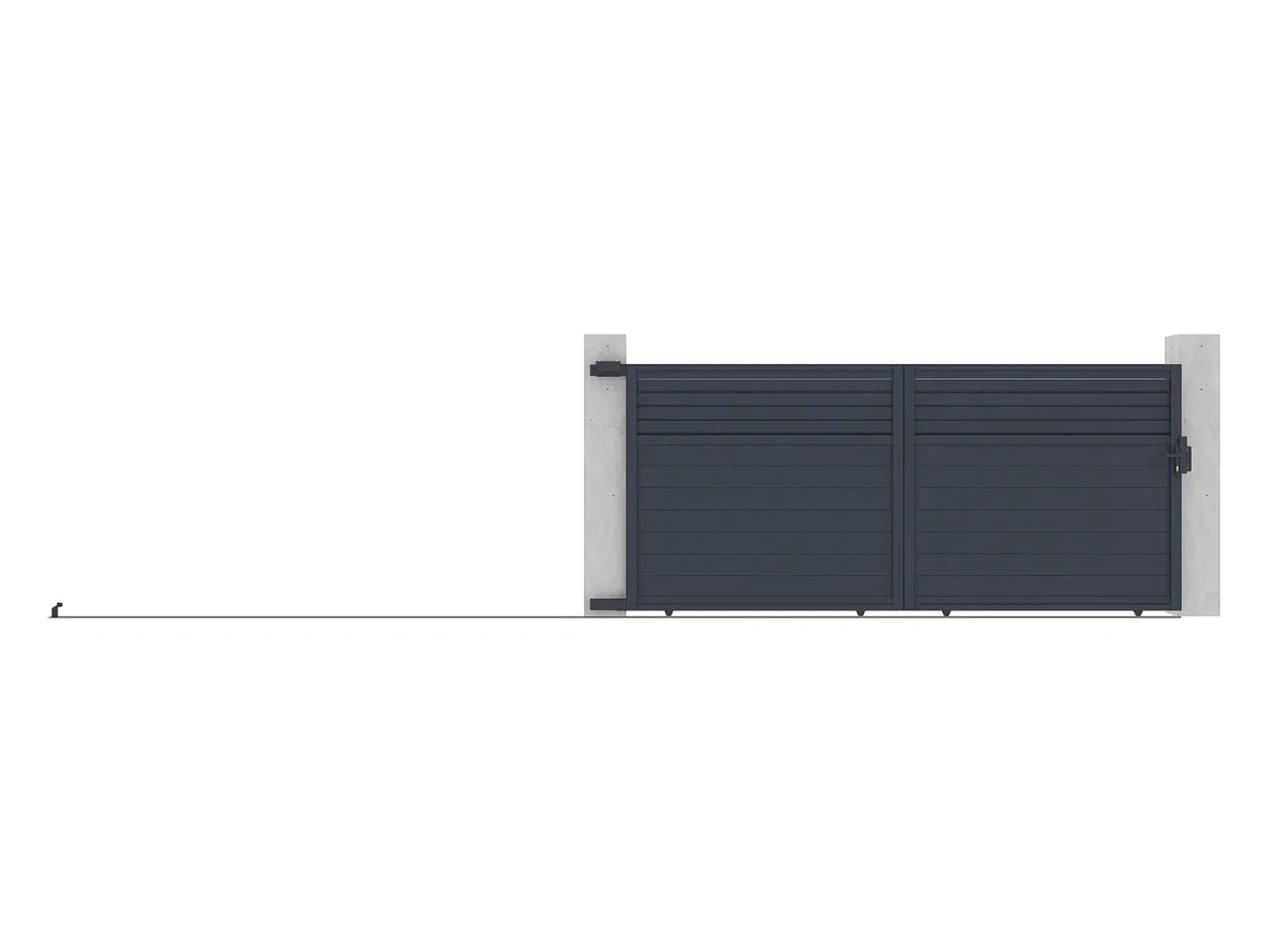 Portão elétrico de correr alumínio estilo persiana C416 x A180 cm antracite - VIAZO