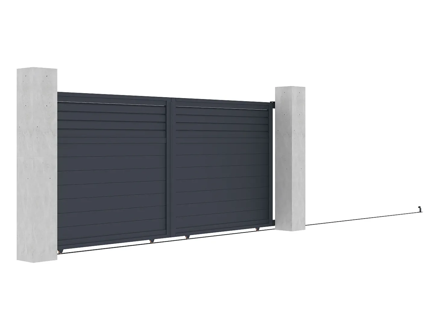 Portão elétrico de correr alumínio estilo persiana C416 x A180 cm antracite - VIAZO