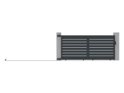 Portão elétrico de correr alumínio perfurado C374 x A165 cm antracite PRIMO