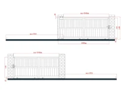 Portão elétrico de correr alumínio perfurado L401 x A149 cm antracite TARNOS II