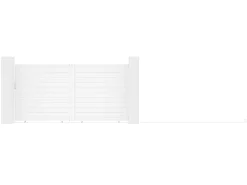 Portão elétrico de correr alumínio C374 x A180 cm branco NAZARIO
