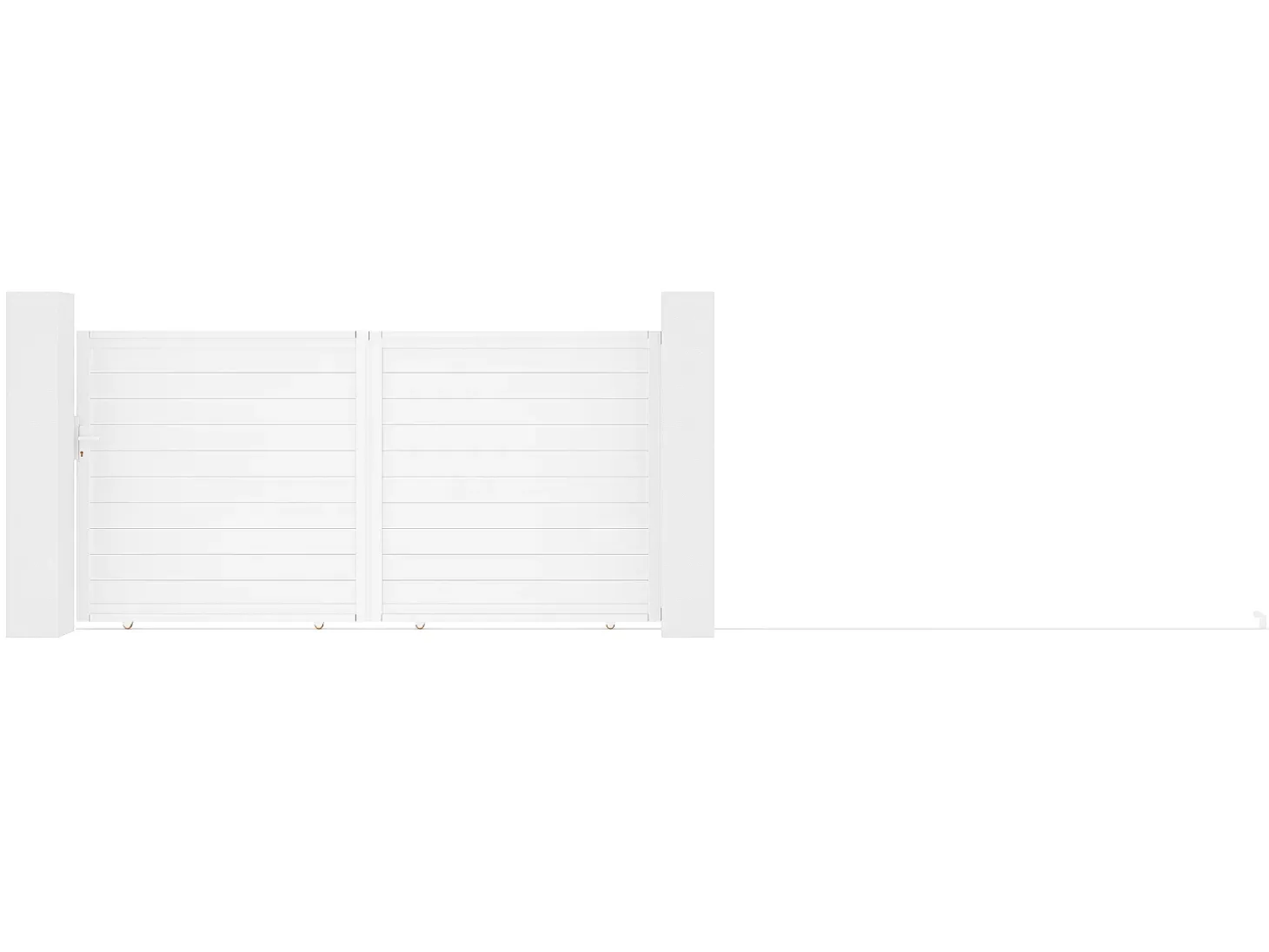 Portão elétrico de correr alumínio C374 x A180 cm branco NAZARIO