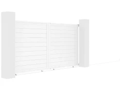 Portão elétrico de correr alumínio C374 x A180 cm branco NAZARIO