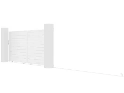Portão elétrico de correr alumínio C374 x A180 cm branco NAZARIO