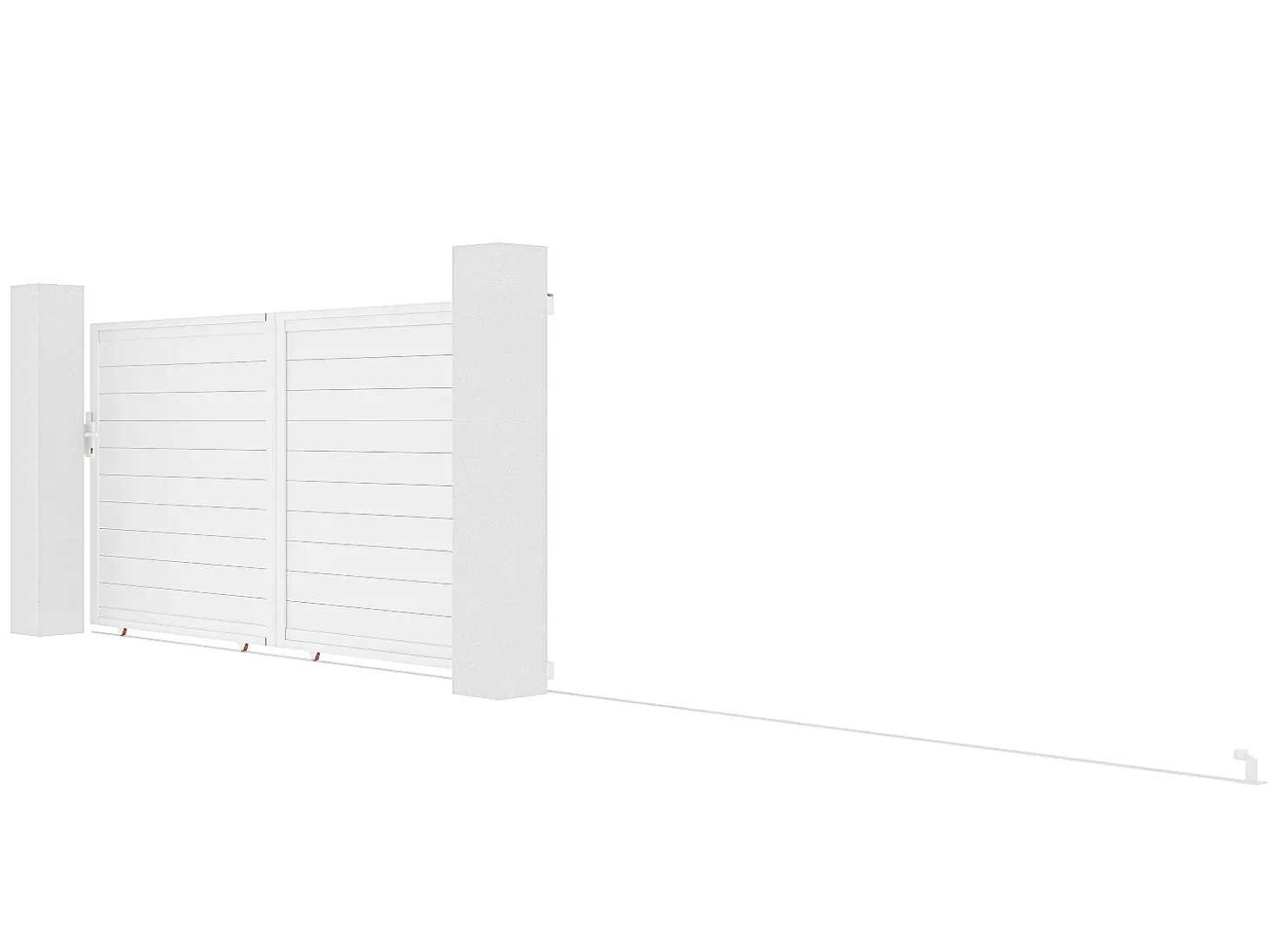 Portão elétrico de correr alumínio C374 x A180 cm branco NAZARIO