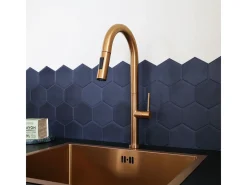 Portofino Misturadora de lavatório com chuveiro de mão extraível em cobre escovado Essebagno