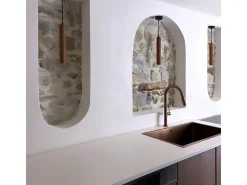 Portofino Misturadora de lavatório com chuveiro de mão extraível em cobre escovado Essebagno