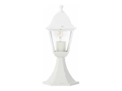 Poste exterior NISSIE metal/vidro branco IP44 E27 60W clássico 36x14,8x17 cm sem lâmpada