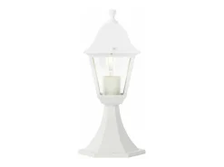Poste exterior NISSIE metal/vidro branco IP44 E27 60W clássico 36x14,8x17 cm sem lâmpada