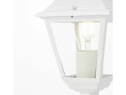 Poste exterior NISSIE metal/vidro branco IP44 E27 60W clássico 36x14,8x17 cm sem lâmpada