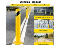 Pote de Segurança SucceBuy, Bollard de Segurança em Tubo de Aço 107x14 cm 2 Unidades, para Estacionamento, Veículos, Peatões, Escolas