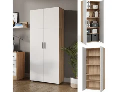 Prateleira de arquivo branco/sonoma 80x37x182.4 frank