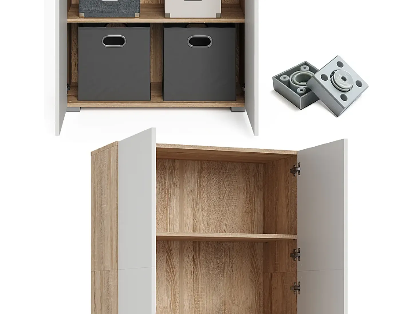Prateleira de arquivo branco/sonoma 80x37x182.4 frank