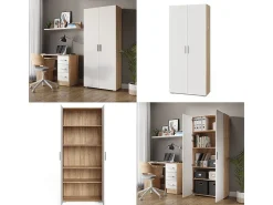Prateleira de arquivo branco/sonoma 80x37x182.4 frank