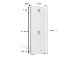 Prateleira de arquivo branco 80x37x182.4 frank