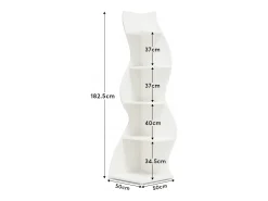 Prateleira de canto moderna de 5 camadas, estante de canto pequena e elegante, unidade organizadora de suporte para plantas com formato exclusivo, branco