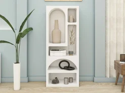 Prateleira de design com 5 nichos - Branca - LUELA