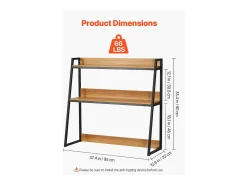 Prateleira de Escritório SucceBuy 2 Níveis Adequada para o Escritório e a Casa com Pés Antiderrapantes, Medindo 95 x 32 x 89 cm