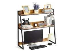 Prateleira de Escritório SucceBuy 2 Níveis Adequada para o Escritório e a Casa com Pés Antiderrapantes, Medindo 95 x 32 x 89 cm