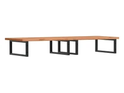 Prateleira de parede p/ lavatório aço/madeira de faia maciça