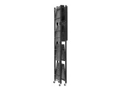 Prateleira Dobrável SucceBuy Móvel, 5 Níveis, Prateleira Dobrável com Rodas, 71x38x163 cm, Metal Resistente, Carga Estática 340 kg Dinâmica 90,7 kg