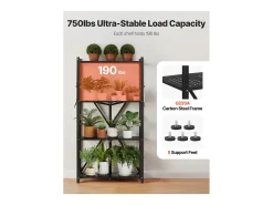 Prateleira Dobrável SucceBuy Móvel, 4 Níveis, Prateleira Dobrável com Rodas, 71x33x137 cm, Metal Resistente, Carga Estática 340 kg Dinâmica 90,7 kg