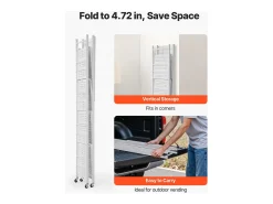 Prateleira Dobrável SucceBuy Móvel, 5 Níveis, Prateleira Dobrável com Rodas, 81x36x183 cm, Metal Resistente, Carga Estática 340 kg Dinâmica 90,7 kg