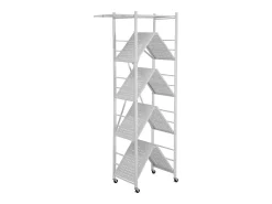 Prateleira Dobrável SucceBuy Móvel, 5 Níveis, Prateleira Dobrável com Rodas, 81x36x183 cm, Metal Resistente, Carga Estática 340 kg Dinâmica 90,7 kg