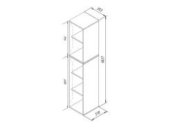 Prateleira e estante de escritório Lona Branco A. 183 x L. 35 x P. 37 cm