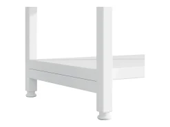 Prateleira em aço e MDF de 160 x 30 x 180 cm - Design retangular e arqueado - Branca
