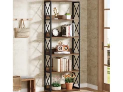 Prateleira Industrial de 5 Andares, Estante de Livros Etagere com 177,5 cm de Altura e Prateleiras Abertas
