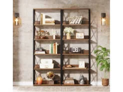 Prateleira Industrial de 5 Andares, Estante de Livros Etagere com 177,5 cm de Altura e Prateleiras Abertas