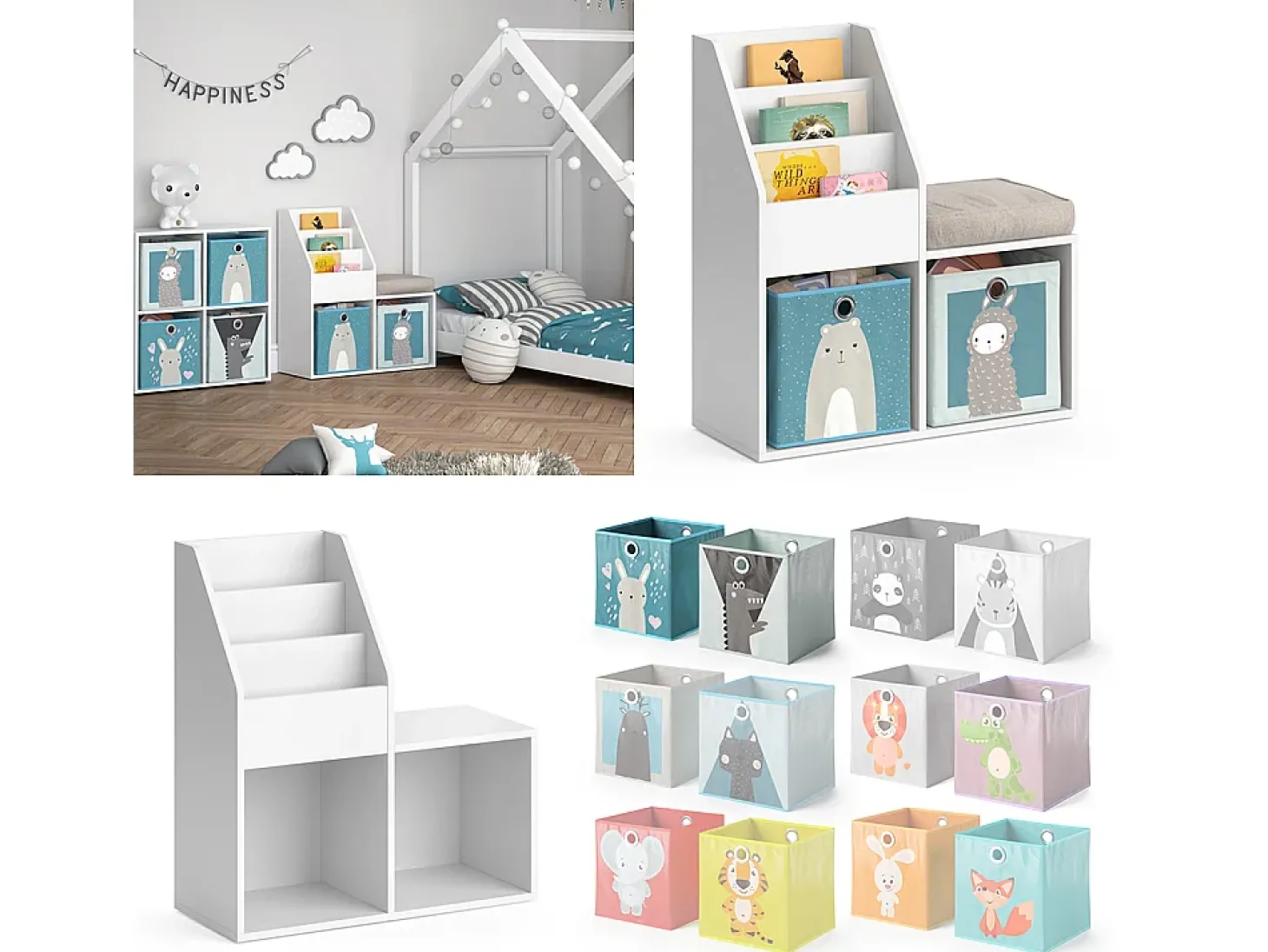 Prateleira para crianças branco 30.9x72x79 luigi