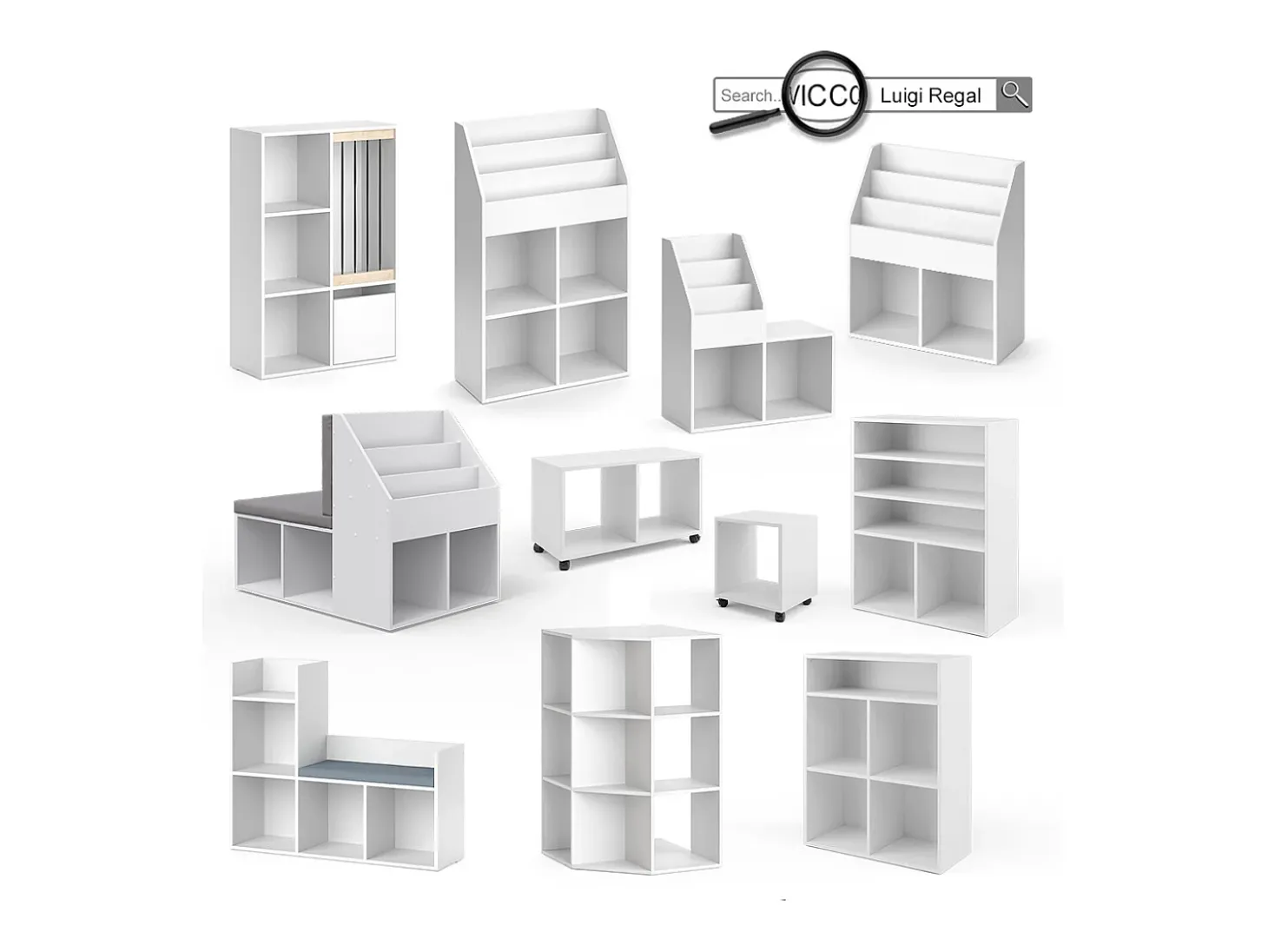 Prateleira para crianças branco 30.9x72x79 luigi