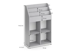 Prateleira para crianças cinza 72x31.2x114.2 luigi