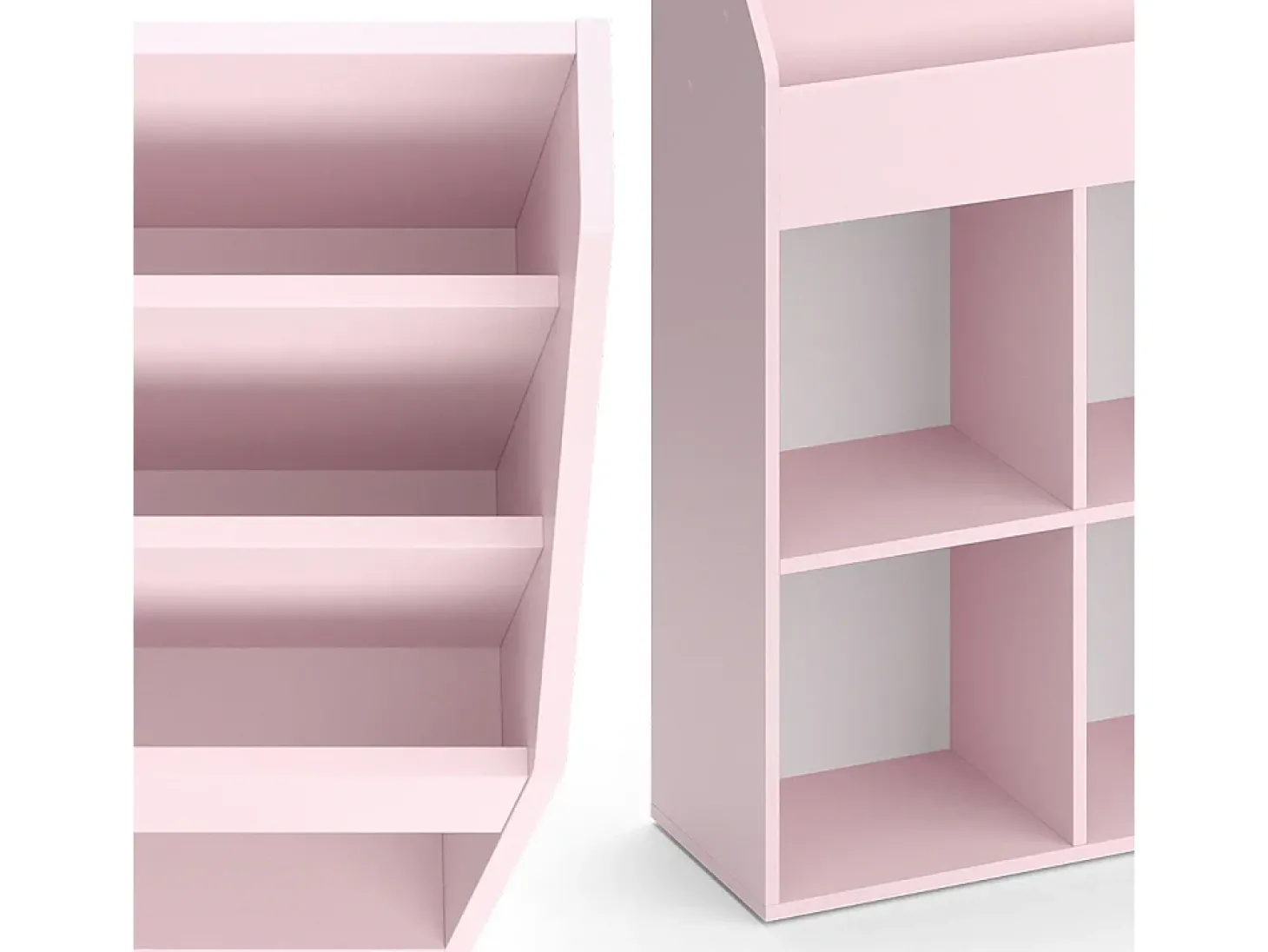 Prateleira para crianças rosa 72x31.2x114.2 luigi