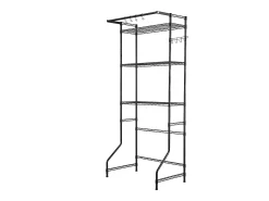 Prateleira para Máquina de Lavar Roupa SucceBuy Suporte para Máquina de Lavar e Secar Roupa com 1 Prateleira, 3 Prateleiras, Preto